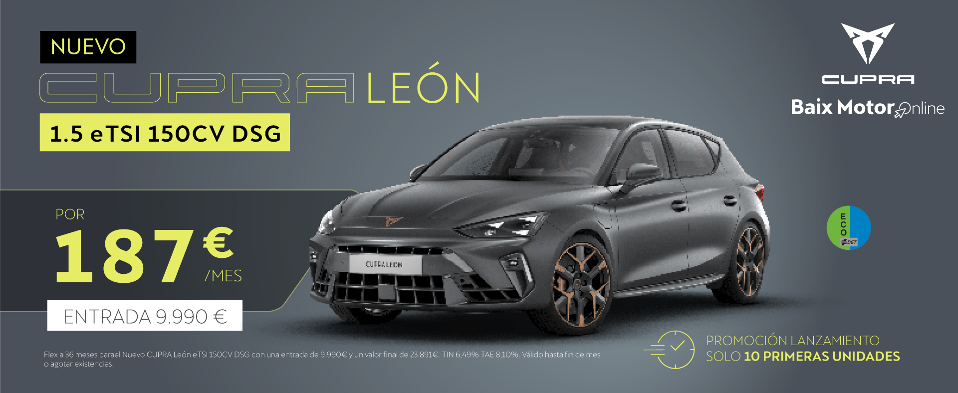 Oferta Cupra Leon eTSI 150CV DSG por 187€/mes